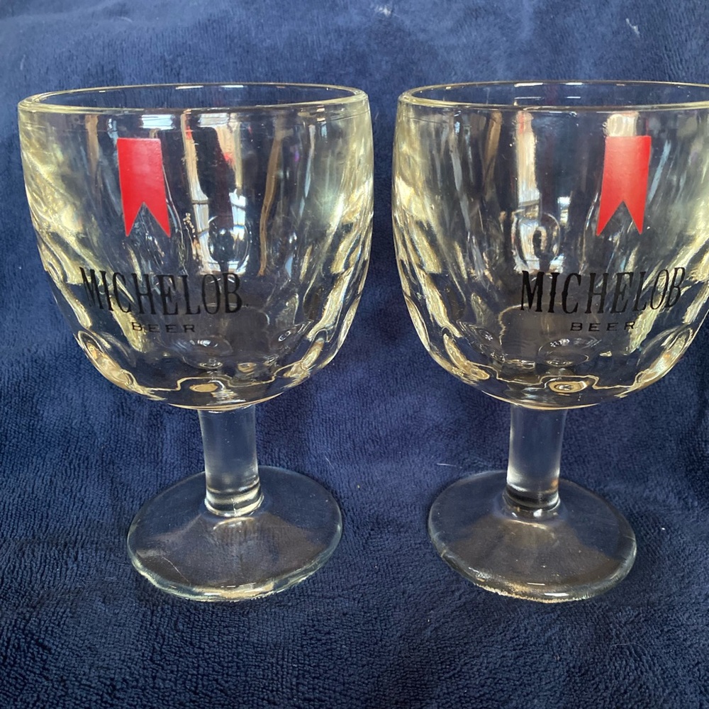 Vintage Michelob beer stemmed glasses